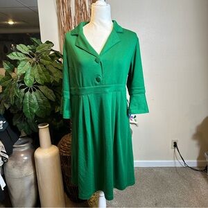Chadwicks Vibrant Green Long Sleeve Dress